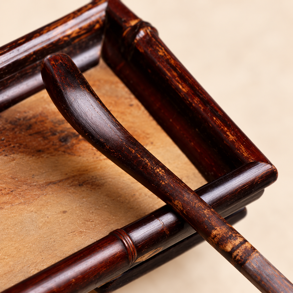 Wooden matcha scoop, material detail
