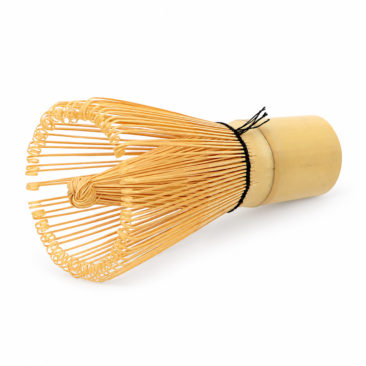 Bamboo matcha whisk on a white background