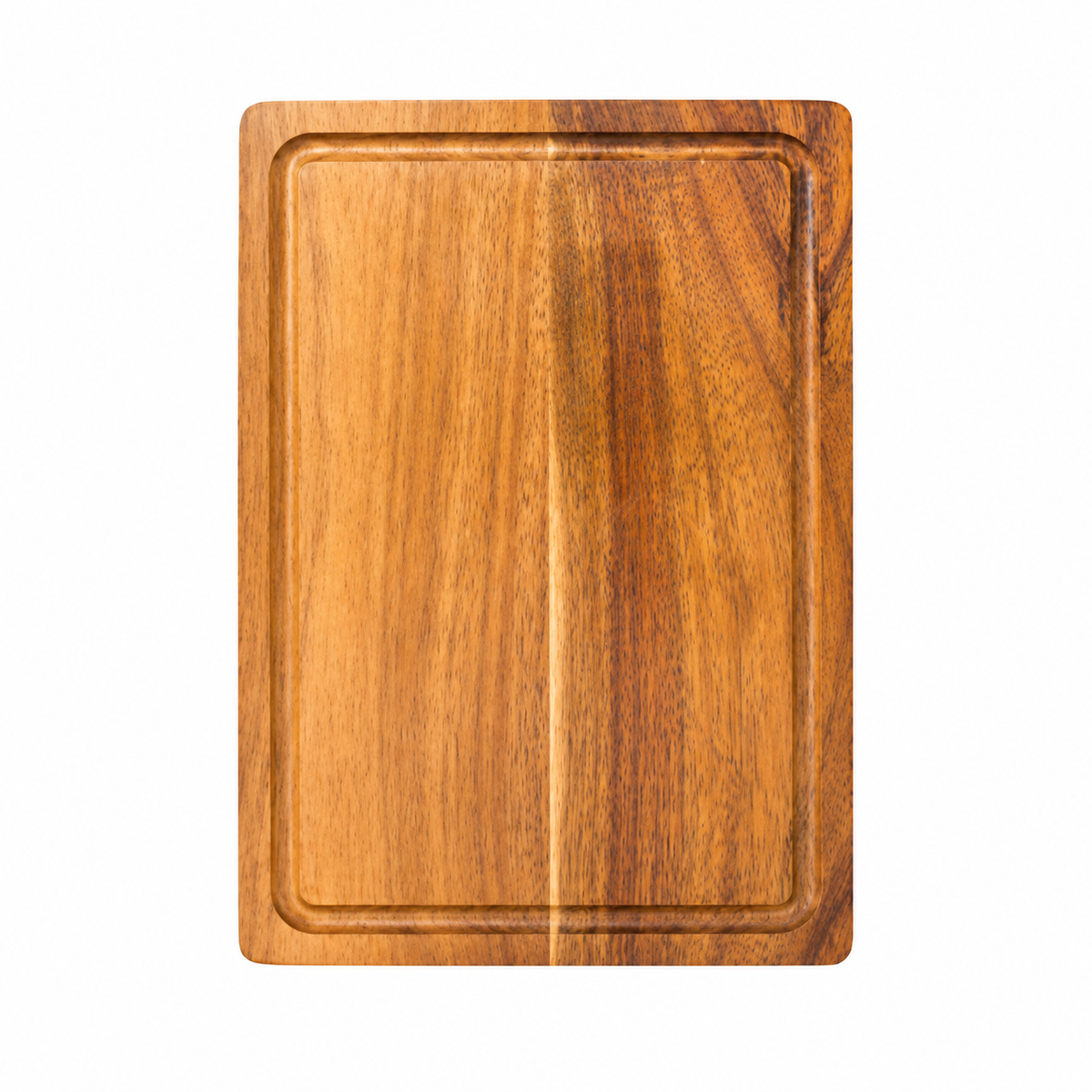 Wooden chopping board on a white background
