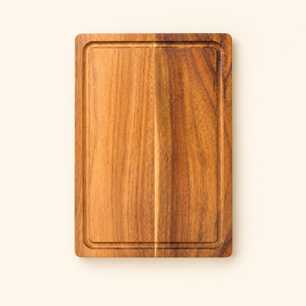 Wooden chopping board in the cream studio