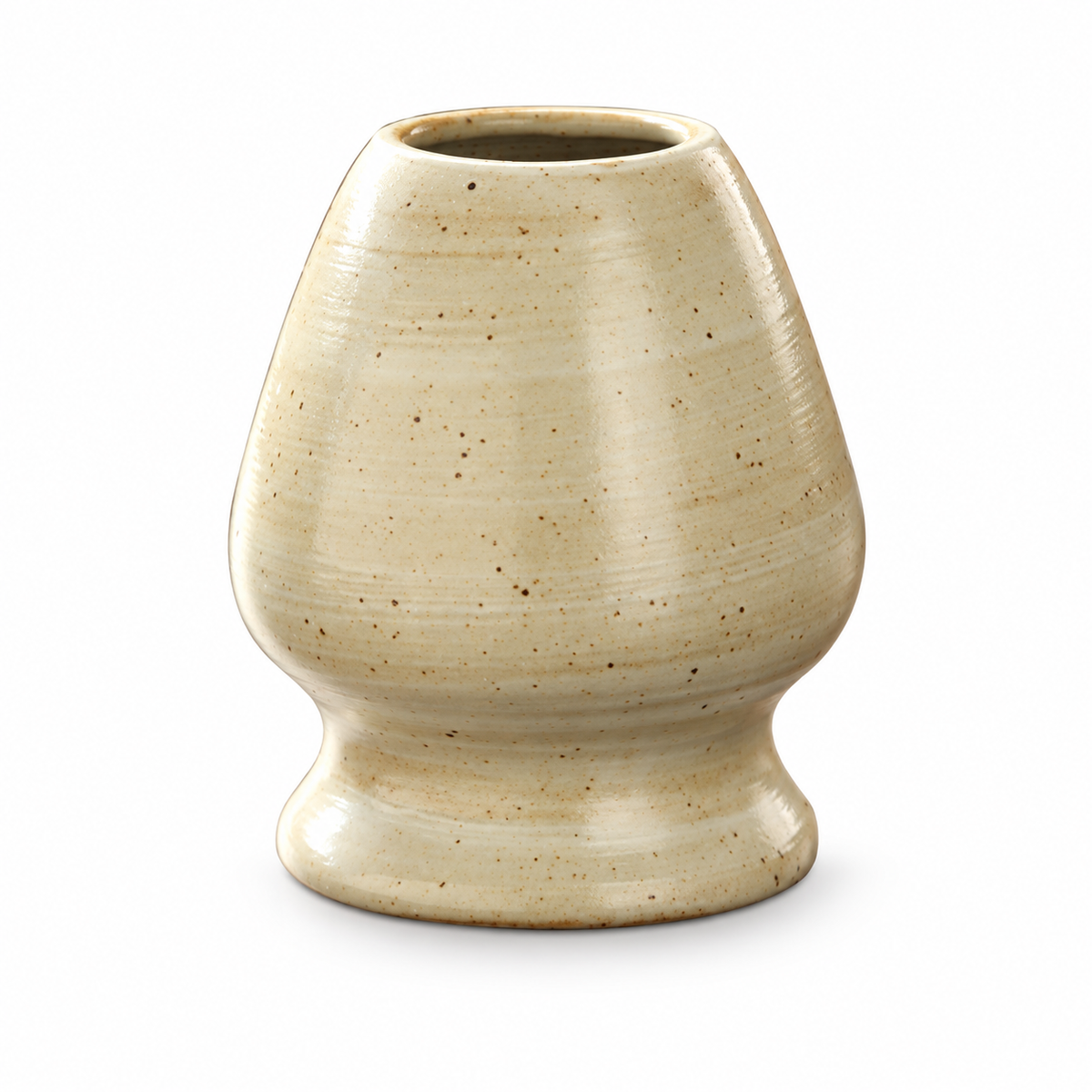 Ceramic matcha whisk holder on a white background