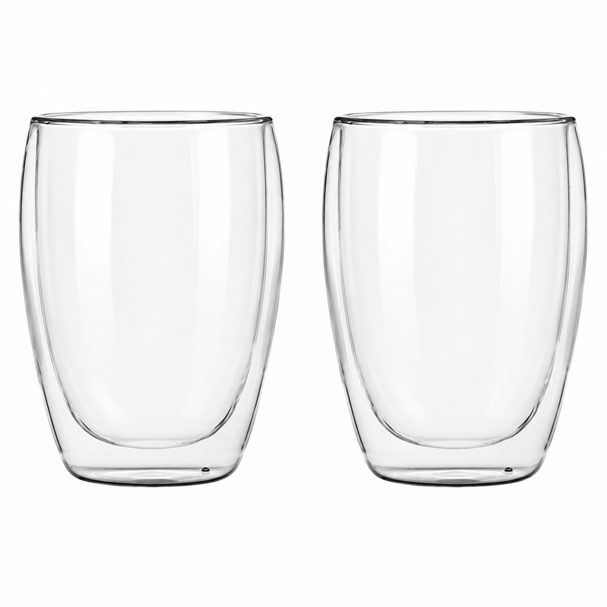 Double-wall latte glasses, set of 2 on a white background