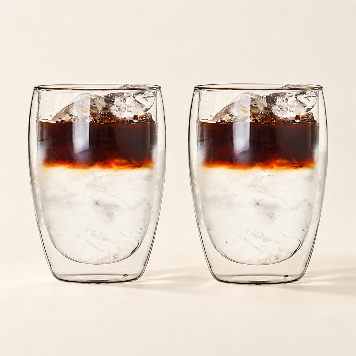 Double-wall latte glasses, set of 2 in the cream studio