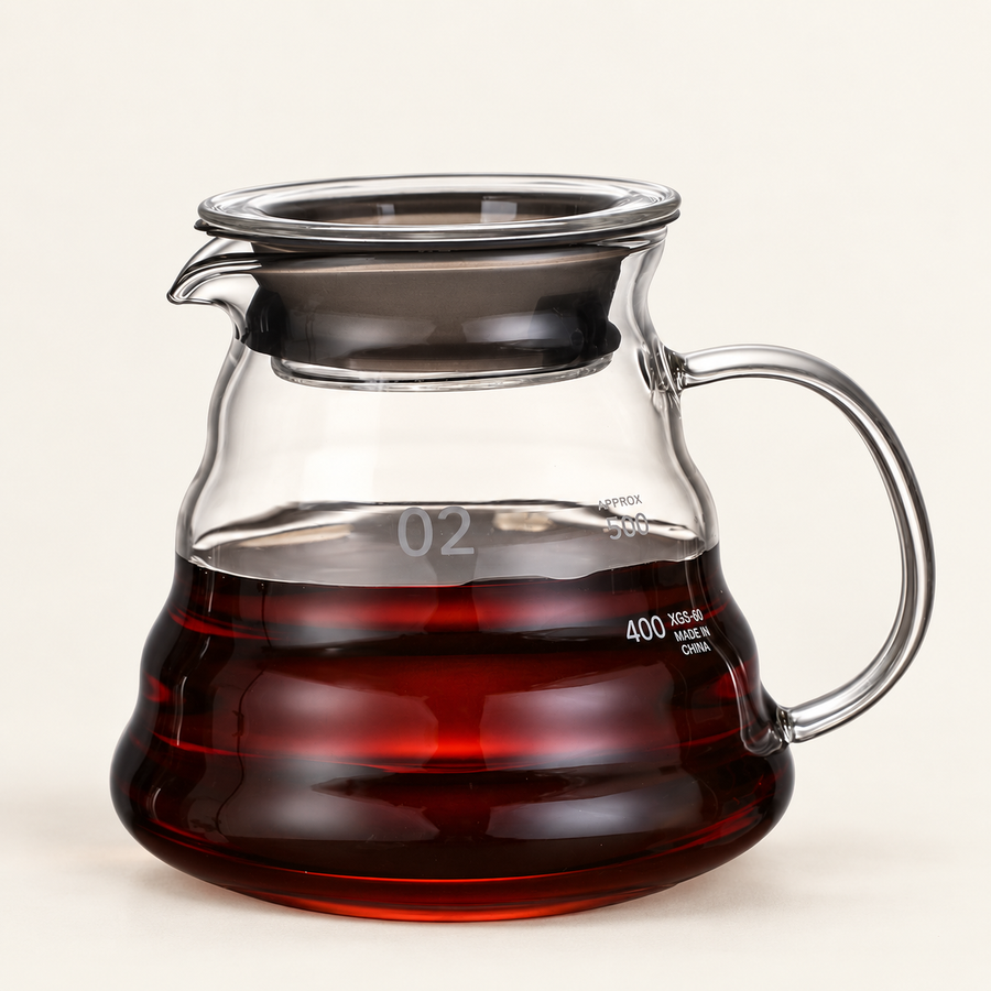 Glass coffee server, 600 ml in the cream studio