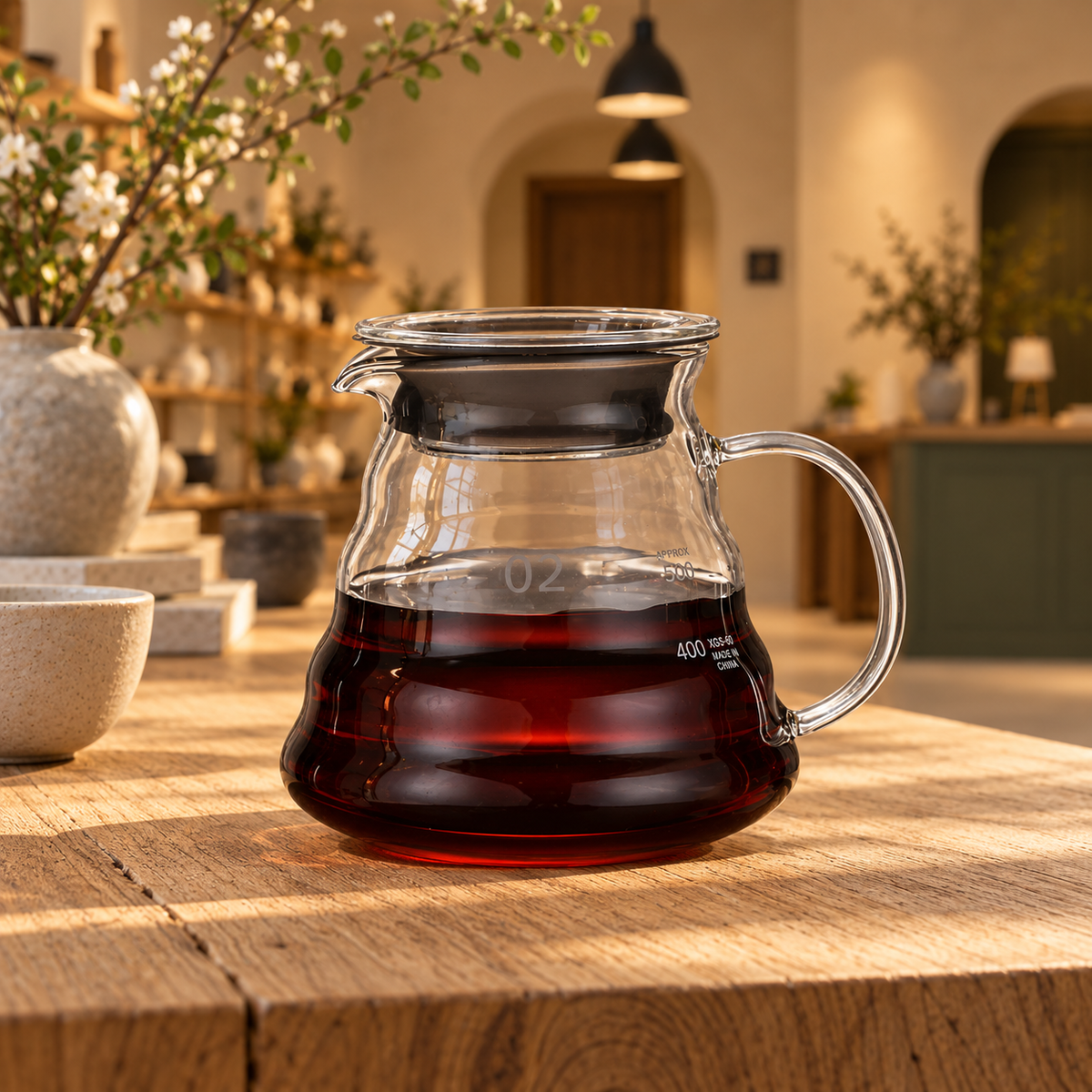 Glass coffee server, 600 ml in the IKI shop setting