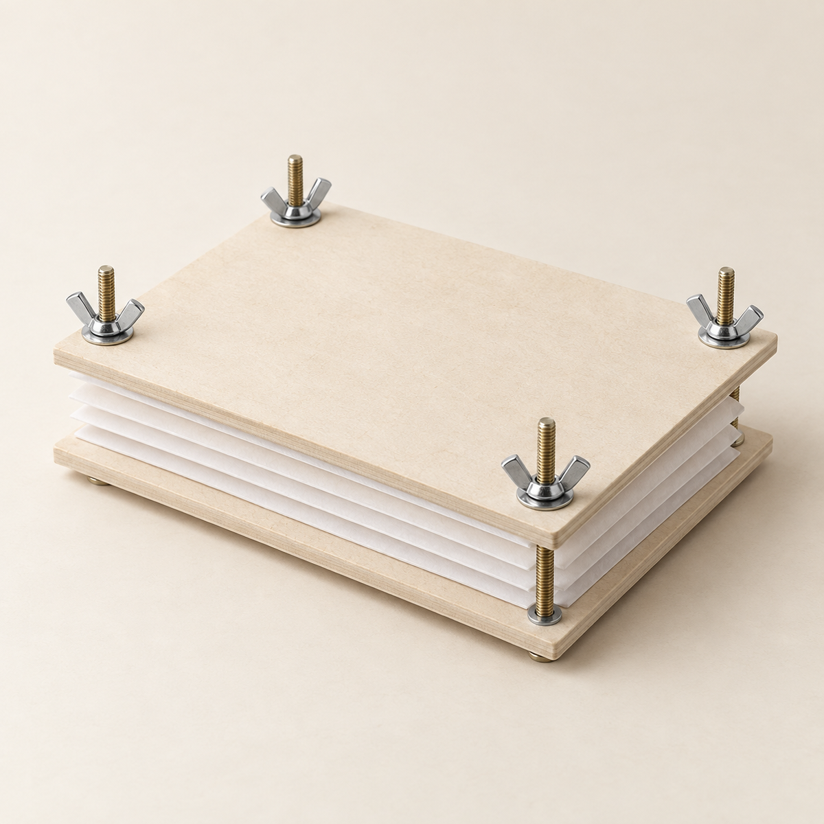 Pressed Walk Flower Press - Natural Board: on a cream background