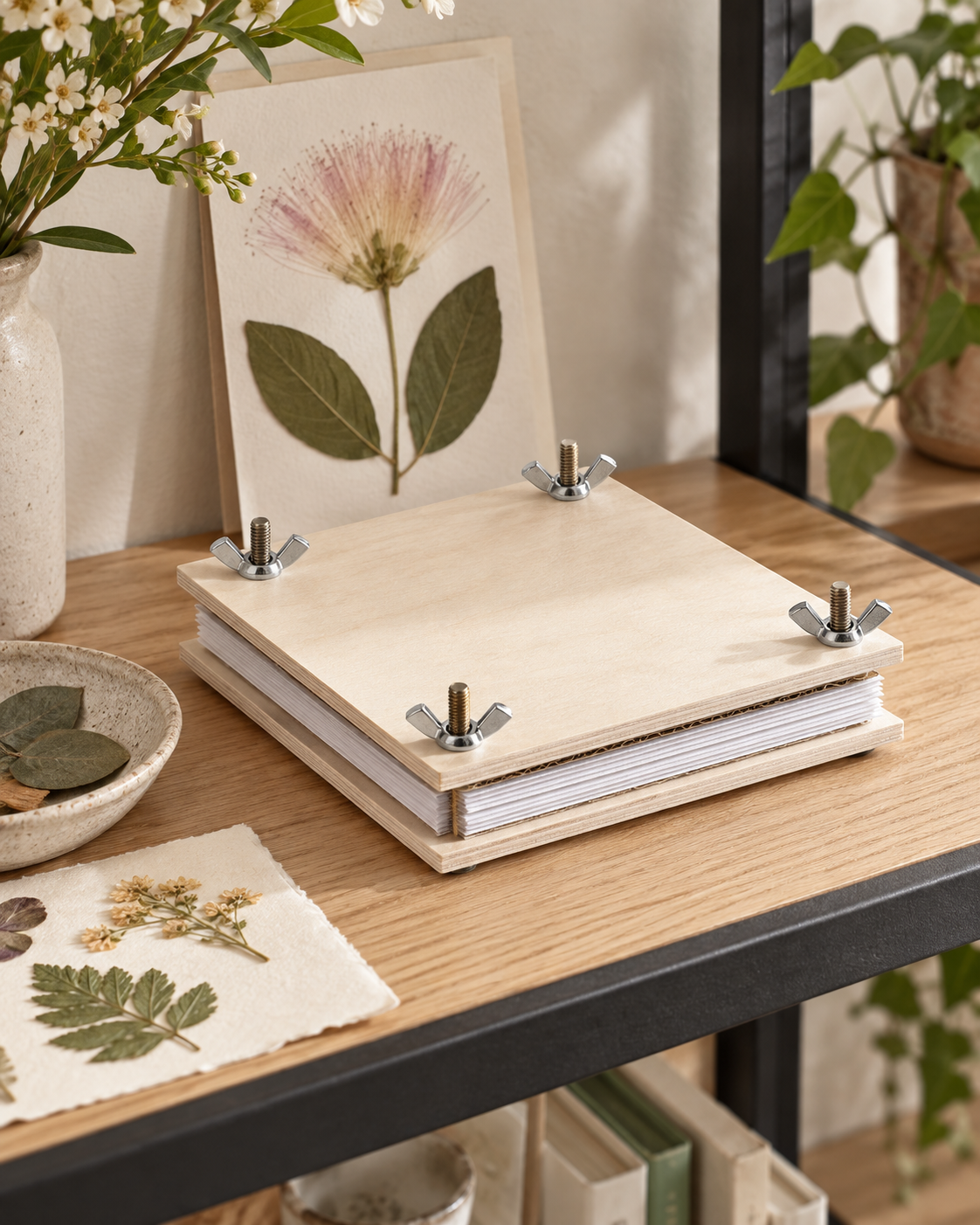 Pressed Walk Flower Press - Natural Board: in a shop setting