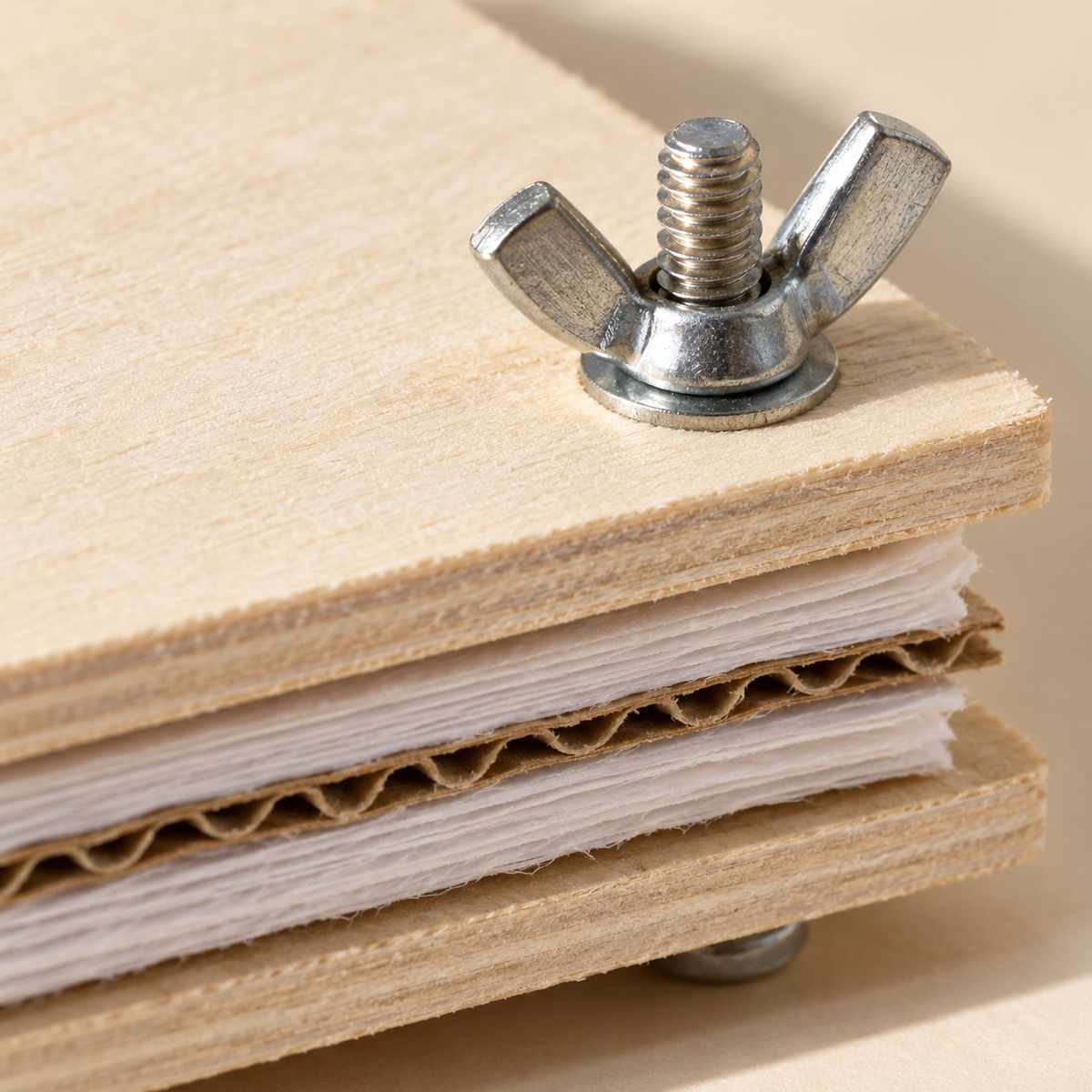 Pressed Walk Flower Press - Natural Board: close-up detail