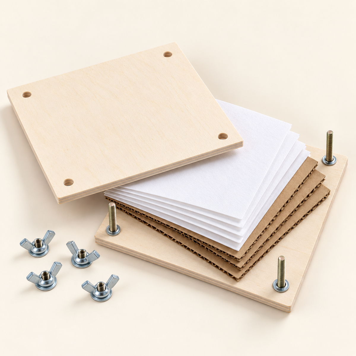 Pressed Walk Flower Press - Natural Board: product arrangement