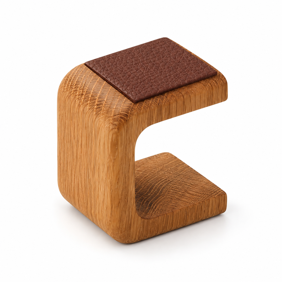 Resting Watch Stand - Oak Tone: on a white background