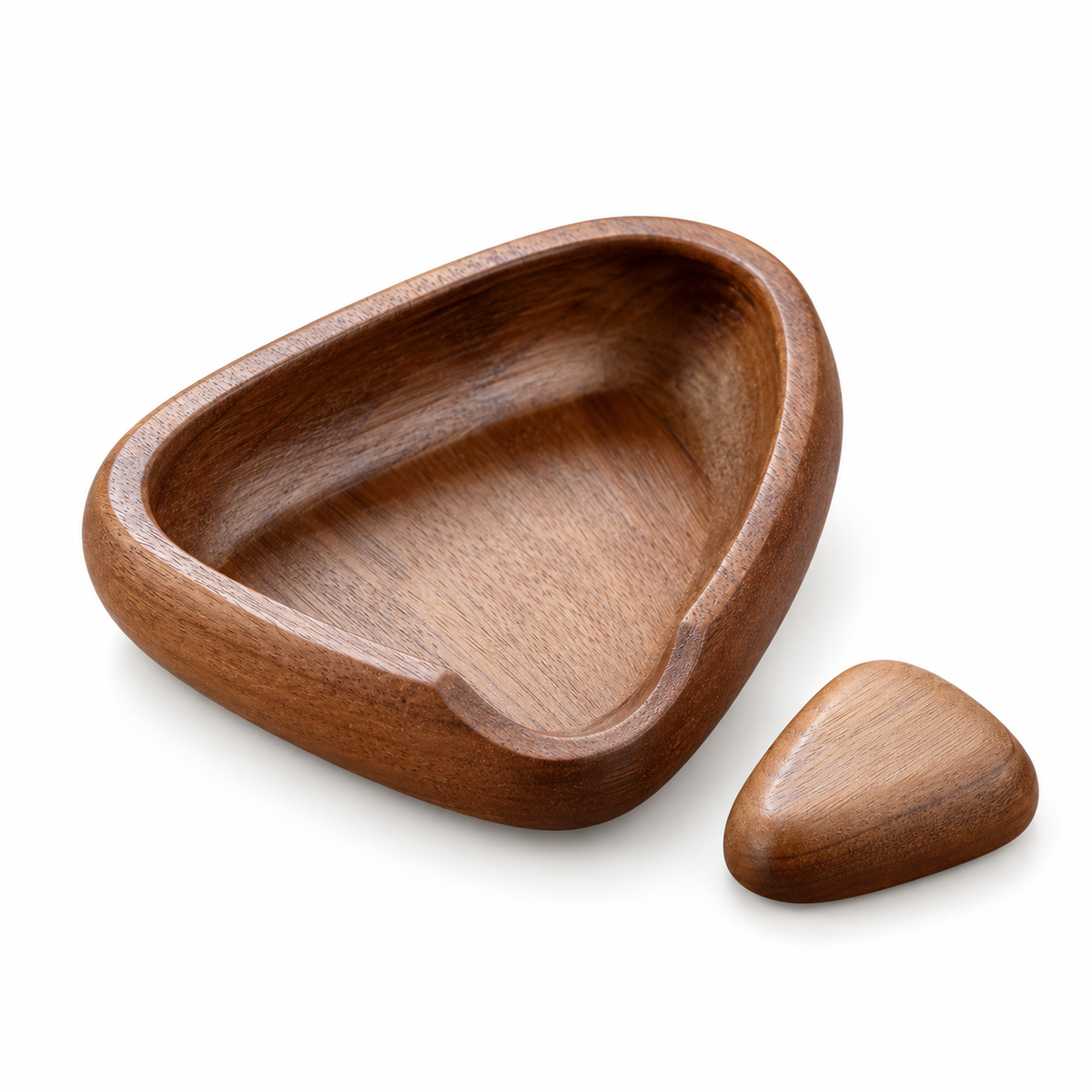 Quiet Measure Coffee Bean Dosing Tray - Dark Timber: on a white background