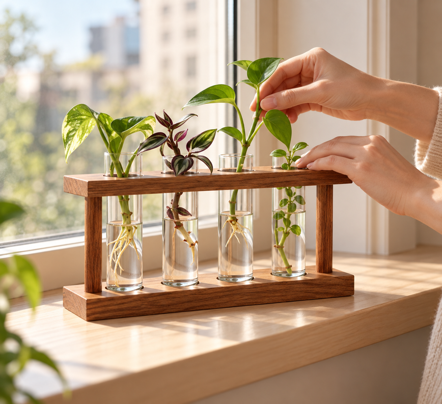 New Roots Four-Tube Propagation Stand: in use