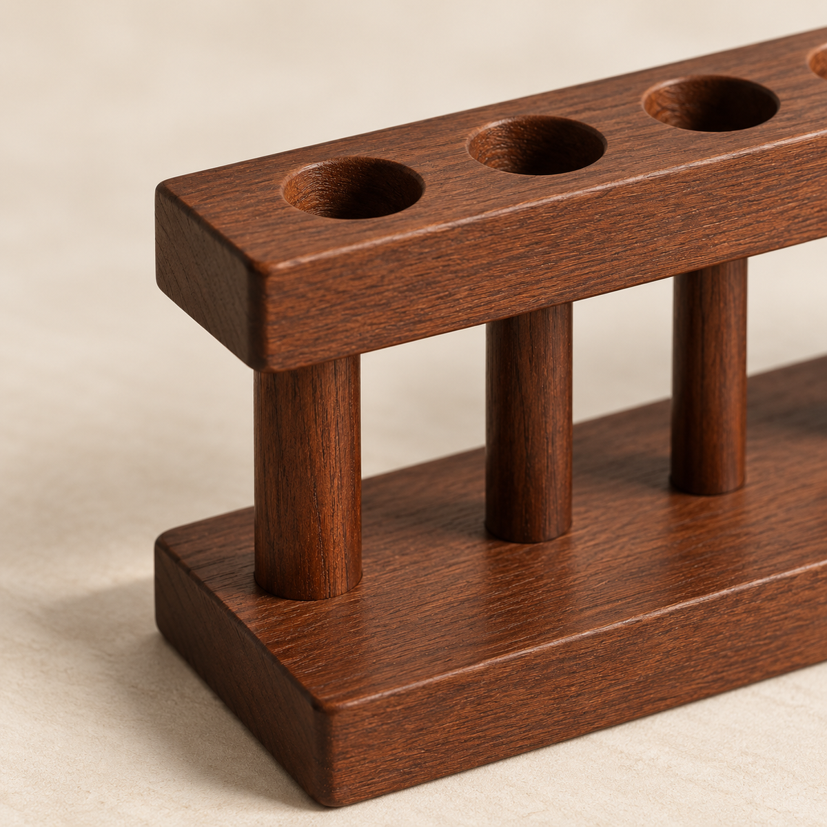 Order Pen and Brush Rack - Dark Timber Tone: close-up detail