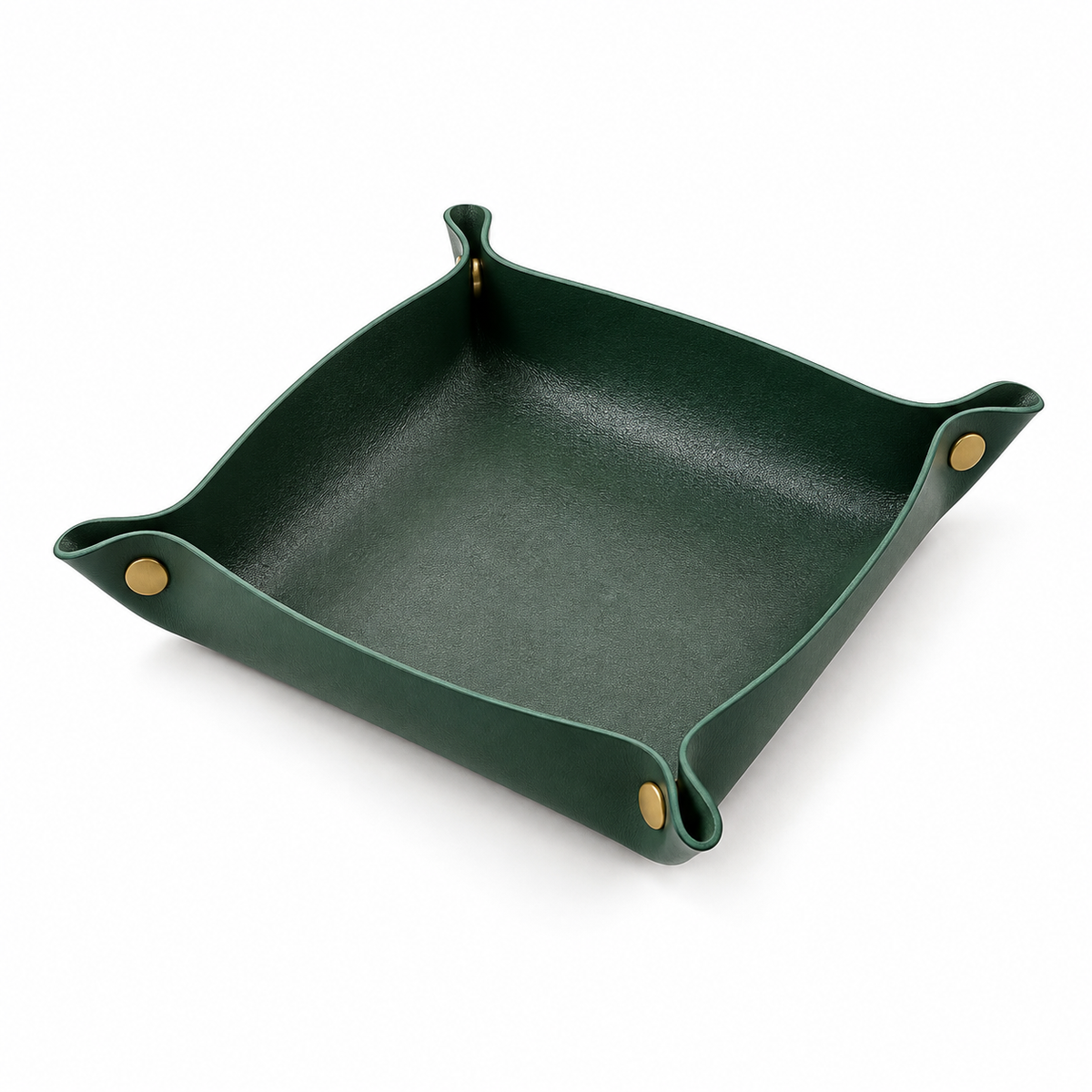 Away Fold-Flat Valet Tray - Dark Green: on a white background