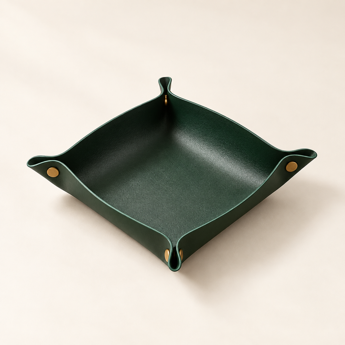 Away Fold-Flat Valet Tray - Dark Green: on a cream background