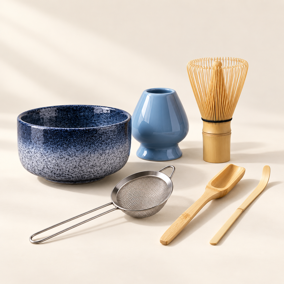 IKI six-piece matcha set in Tide Blue