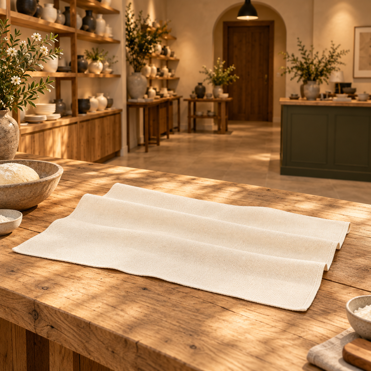 Bread proving cloth in the IKI shop setting