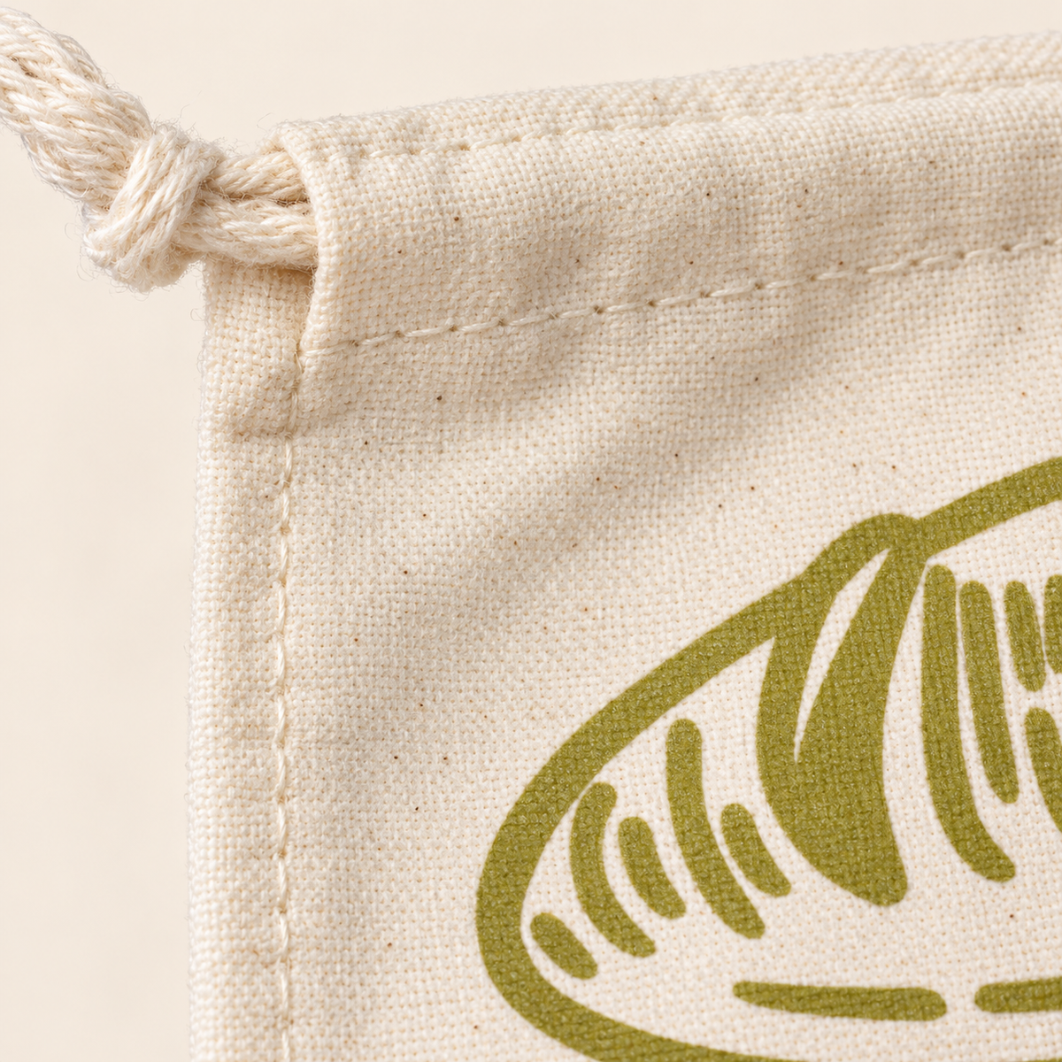 Drawstring bread bag, material detail