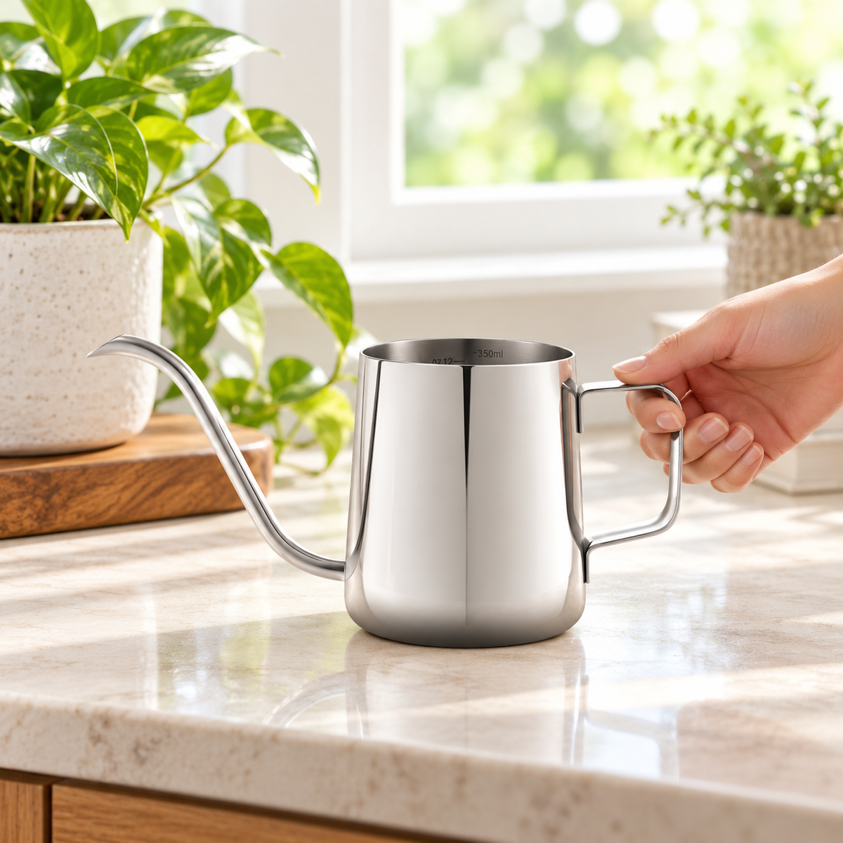 Small watering can, 350 ml in a home setting