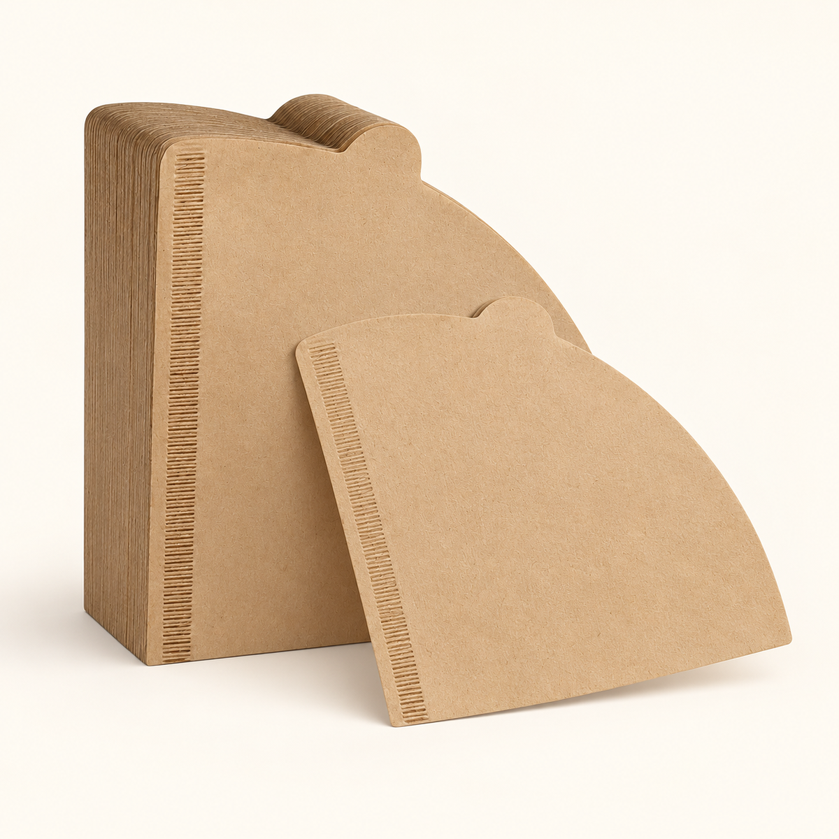 Brown coffee filters, pack of 100 in the cream studio