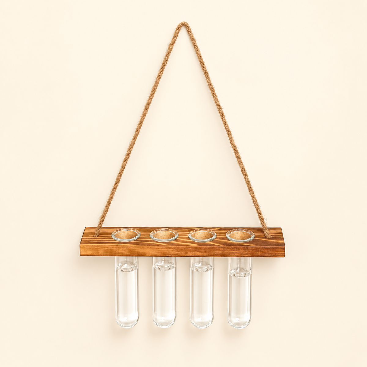 Hanging glass propagation station in the cream studio